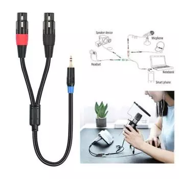 Позолоченный аудиокабель 3,5 мм с защитой от помех и стабильной передачей, универсальный стереофонический аудиокабель Aux Interconnect 3M чёрный