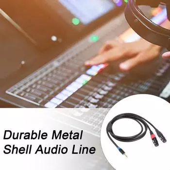 Позолоченный аудиокабель 3,5 мм с защитой от помех и стабильной передачей, универсальный стереофонический аудиокабель Aux Interconnect 3M чёрный