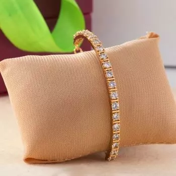 Позолоченный браслет Estele Candy с белыми американскими бриллиантами Браслет