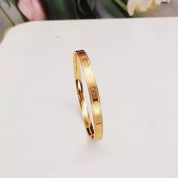 Позолоченный браслет высокого класса, женская мода с цветочным принтом, глянцевый классический браслет с закрытым ртом 16CM