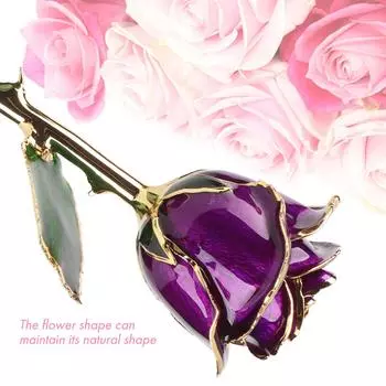 Позолоченный цветок 24К на день рождения, украшения на День святого Валентина, украшения с цветком-основой, подарочные цветы из смолы