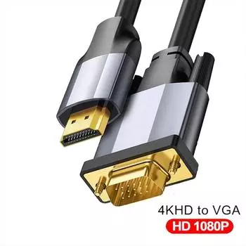 Позолоченный HDMI-совместимый VGA-кабель, совместимый с PS3, ПК, монитором, проектором, компьютером 1M