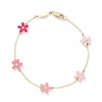 Позолоченный мини-браслет с драгоценными камнями и цветком, оптовая продажа, модный браслет из стерлингового серебра 925 пробы для женщин, классический шарм color 1