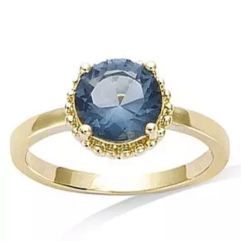 Позолоченный пасьянс Сисси золотисто-синий (Лондон Блю) - 9 мм