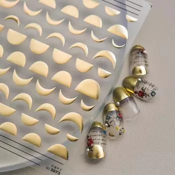 Позолоченный полукруг для ногтей наклейка своими руками креативное украшение to3973-GLODEN