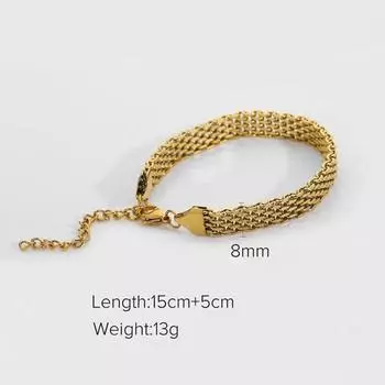 Позолоченный титановый стальной ремень для часов, браслет, ожерелье для женщин, браслет с металлической текстурой, воротник, ювелирные изделия, подарки as the picture