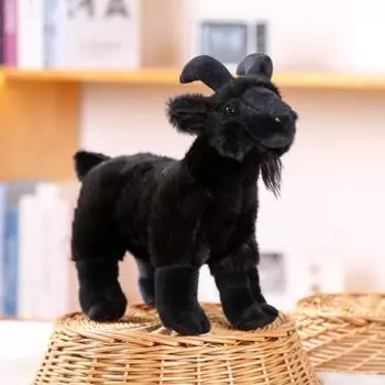 PP Cotton Baby Goat Plush Doll 18/30cm Baby Goat Keychain Valentine s Day Gifts 18cm Black No Chain