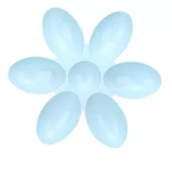 PP Durable Pet Six Petals Multiple Case Food Feeder Water Feeding Bowl for Cats Dogs GeneralBlue синий