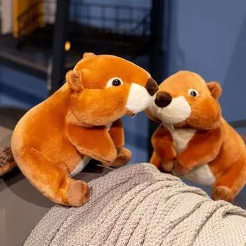 PP хлопок бобер плюшевые игрушки мягкие животные мультфильм смешные куклы имитация бобер кукла дети девушки коричневый