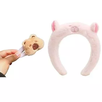 PP Хлопок Капибара Головная повязка Мягкие Мультяшные Животные Аксессуары Для Волос Капибара Плюшевая Заколка Для Волос Ванная Комната