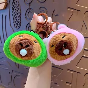 PP хлопок капибара плюшевый брелок пушистый капила брелок кукла подвески аксессуар жёлтый/белый