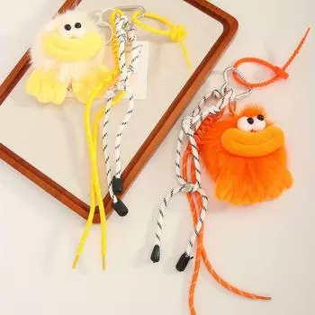 PP хлопок плюшевые сосиски рот кукла брелок плетеная веревка маленькие брикеты сумка кулон детские подарки оранжевый