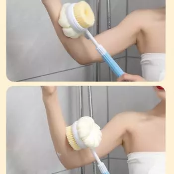 PP Удобная для хранения регулируемая душевая щетка для ванны, безопасная для кожи, душевые щетки для спины, разные цвета