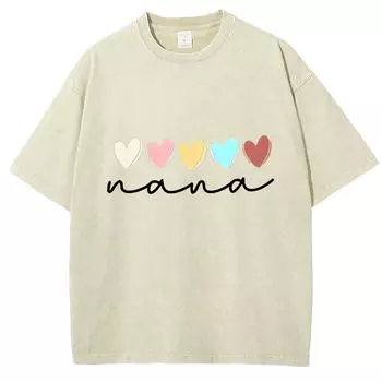 Пять красочных сердечных принтов женские футболки стираные свободные футболки с заниженными рукавами простые топы повседневная одежда S