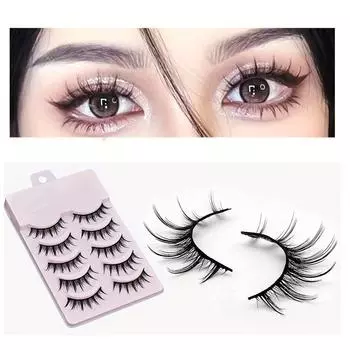 Пять пар натуральных трехмерных крестообразных накладных ресниц для ежедневного макияжа нюд Большие аксессуары для глаз тонкие длинные густые завитые накладные ресницы mother sense