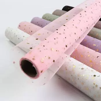 Пять ярдов в рулоне пряжи-сетки Украшения Звезды и Луны Флористическое оборудование Звезды и Луна Пряжа Букет Упаковочные материалы