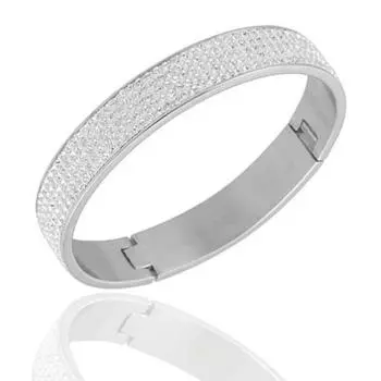 Пять рядов браслета из нержавеющей стали 304 с цирконом 3а можно открыть