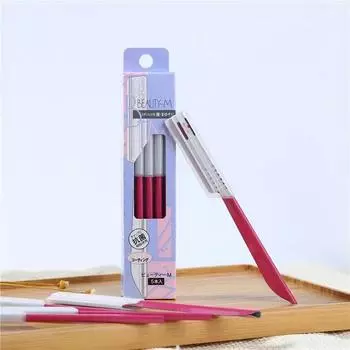 Пять штук декоративного ножа для бровей, унисекс-инструмент для макияжа, устойчивый к царапинам, безопасный для начинающих, ручной скребок для бровей