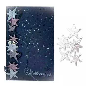 Пять звезд с пятью точками металлические режущие штампы для скрапбукинга трафареты для тиснения изготовление карт ремесленный декор серебряный