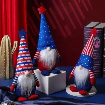 Пятиконечная звезда Безликая кукла Сидящая поза Гном Старая плюшевая кукла Украшение