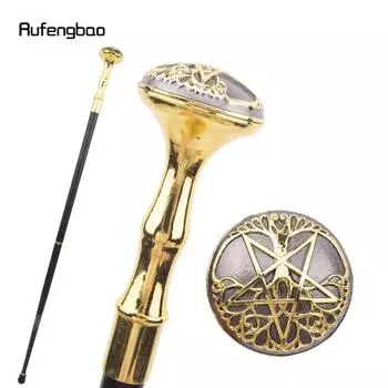 Пятиконечная звезда Дерево Тотем Рельеф Трость Мода Трость Джентльмен Посох Набалдашник Трость 94 см