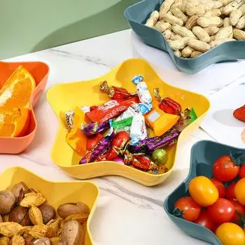 Пятиконечная звезда Фруктовая тарелка Пищевой пластик Закуска Фрукты Орехи Поднос для сервировки еды Чаша Держатель для блюд Кухонные принадлежности S