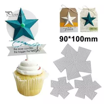 Пятиконечная звезда Металлические штампы DIY Скрапбукинг Бумага Карты Тиснение Ремесло