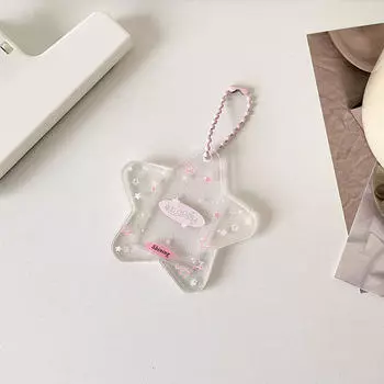 Пятиконечная звезда жесткий держатель карты цепь модный портативный изысканный металлический удостоверение личности фото кулон брелок для ключей для студентов один дюйм декоративные аксессуары None