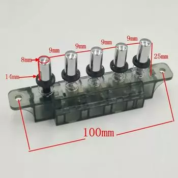 Пятипозиционный кнопочный переключатель для вытяжки Пятипозиционный серебряный переключатель для кухонной вытяжки 250 В переменного тока, 4 А, 112 x 21 x 41 мм