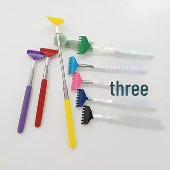 Пятисекционная выдвижная чесалка для спины из нержавеющей стали для легкого снятия зуда жёлтый