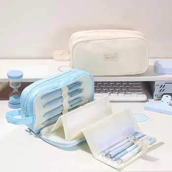 Пятислойный пенал для карандашей, складной ящик с несколькими отделениями и ручкой, сумка для хранения канцелярских принадлежностей