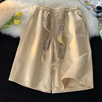 Пятиточечные брюки летняя одежда High Street Tide спортивный стиль мужские и женские шорты баскетбольные американские парные брюки M чёрный