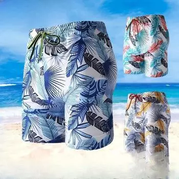 Пятиточечные пляжные штаны в стиле плавок, свободные мужские плавки для моря, которые можно положить в воду 90-180 небо