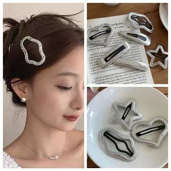 Пятиугольная звезда Y2k заколка для волос в горошек серебряная искусственная кожа звезда заколка для волос милая женская style 1