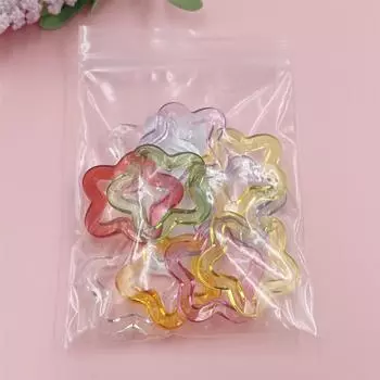 Пятиугольный кулон 30 мм звезда свободные бусины акрил 10 шт ручная работа DIY ювелирные аксессуары для браслета серьги материал мода прозрачный about 30mm 10Pcs фиолетовый