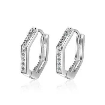 Пятиугольный темперамент свадебный банкет мода цирконий сверкающие классические серьги-гвоздики для женщин ослепительные женские элегантные аксессуары вневременные ювелирные изделия золотой