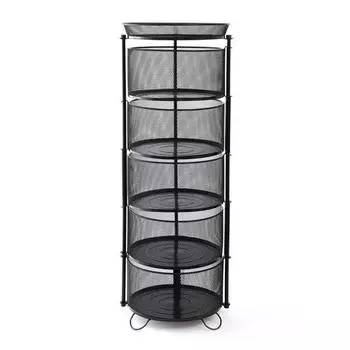 Пятиуровневая металлическая миска для овощей и фруктов Ang Design, черная