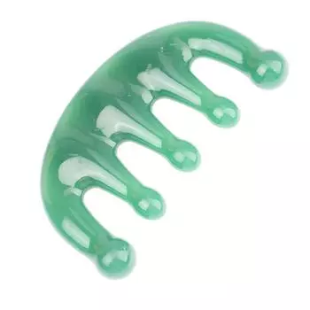 Пятизубчатая меридианная массажная расческа с большими зубцами из смолы, акупунктурная терапия, артефакт, когти, декомпрессия, унисекс, портативная расческа для кожи головы зелёный