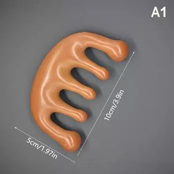 Пятизубчатая меридианная массажная расческа с большими зубьями из смолы, акупунктурная терапия, артефакт, когти, декомпрессионная портативная расческа для кожи головы