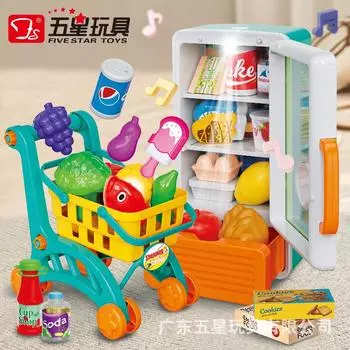 Пятизвездочные забавные игрушки для мальчиков и девочек, игровые домики, симуляторы, тележки для покупок в супермаркете, костюмы для холодильников, серии игрушек красный