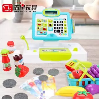 Пятизвездочный детский игровой домик Игрушка Девочка Chesele Моделирование Костюм кассового аппарата супермаркета Моделирование Калькулятор покупок разноцветный