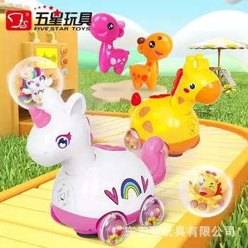 Пятизвездочный детский многофункциональный мини-электрический автомобиль, универсальный колесный игрушечный автомобиль для малышей, ползающих мальчиков 1-3-6 лет белый