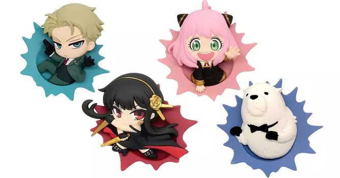 Пятнистая рельефная фигурка-магнит 4 видов Gacha Gacha Capsule Игрушка-форель! ШПИОНСЕМЬЯ [Набор (Полный Полный)]