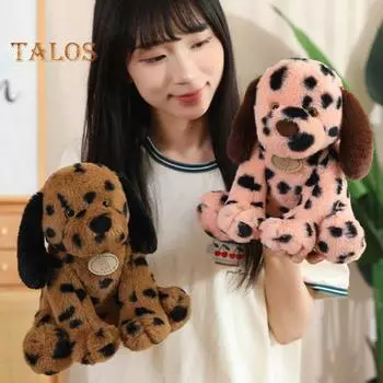 Пятнистый далматинец плюшевая игрушка 25 см супер мягкая плюшевая собака обнимающаяся сидячая поза плюшевая собака подарок для девочек мальчиков F