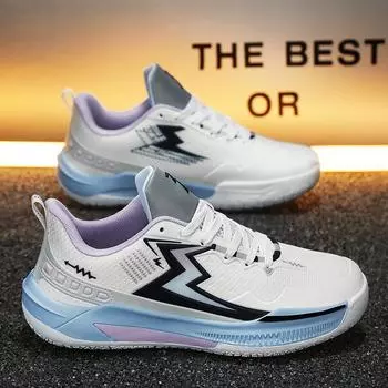 Practical basketball shoes men s mesh surface breathable cushioning sports shoes trendy outfield cement floor wear-resistant competition shoes 39