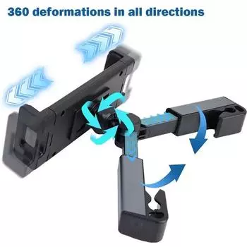 Practical Car Headrest Tablet Mount 360 Degree Rotating Tablet Stand for iPad 4.7 -12.9 Car Pillow Mobile Phone Holder Back Sea чёрный