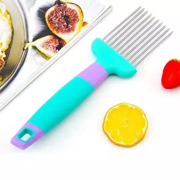 Практичный, простой в очистке, многоразовый держатель для нарезки лимона, картофеля, помидоров и лука для ресторанов, луковая вилка синий