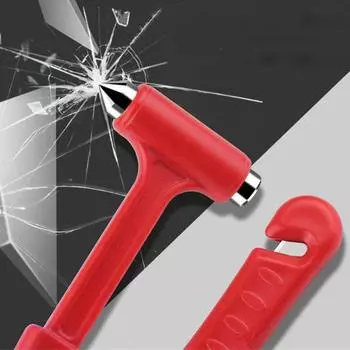 Practical Escape Tool Car Safety Hammer Multifunction ABS Window Glass Breaker Auto Emergency красный