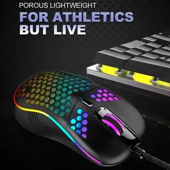 Practical Laptop Mouse RGB Lighting Effect Quick Response Improve Efficiency белый