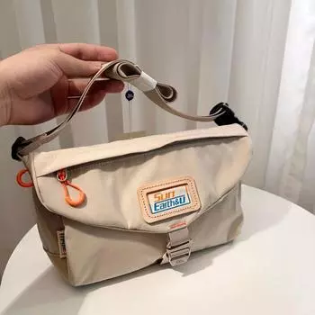 Practical Same Style with Mall Multi-Compartment Casual Shoulder Bag Creamy-white ~ Easiest for match color recommend